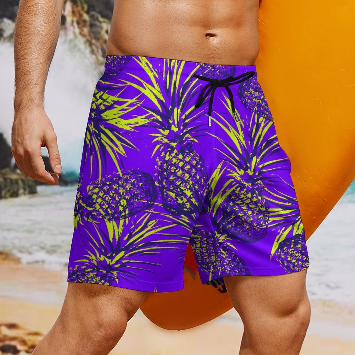 Electric Pineapple - Anti-Chafe Swim Shorts