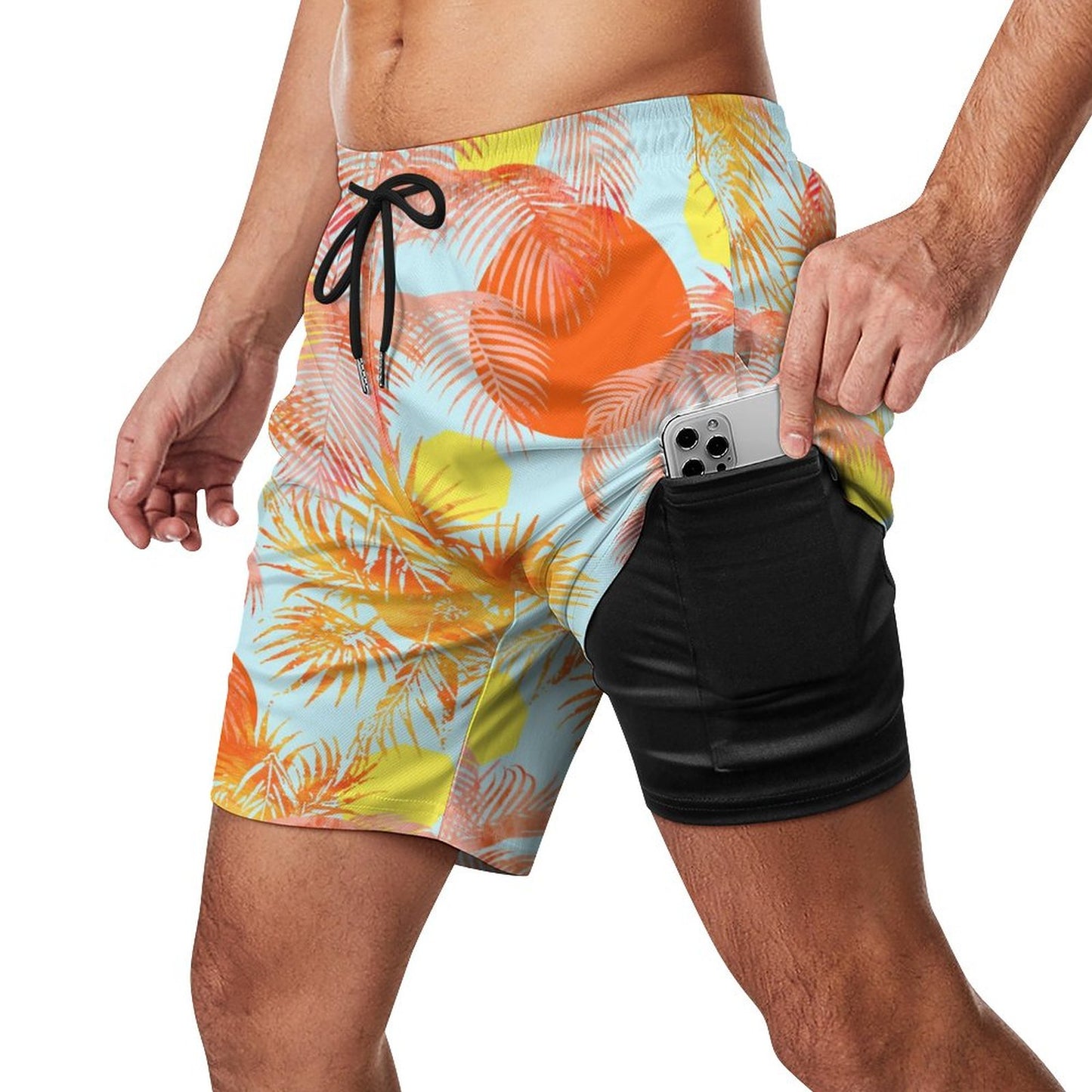 Tropical Sunset - Anti-Chafe Swim Shorts